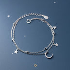 Pulsera Luna y Estrella para Mujer Gourmette en Plata