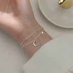 Pulsera Luna y Estrella para Mujer Gourmette en Plata