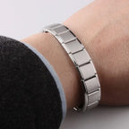 Pulsera Magnética Hombre Antiestrés plata