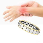 Pulsera Magnética Hombre Antiestrés oro y plata