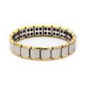 Pulsera Magnética Hombre Antiestrés oro y plata