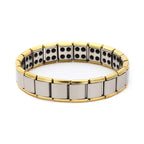 Pulsera Magnética Hombre Antiestrés oro y plata