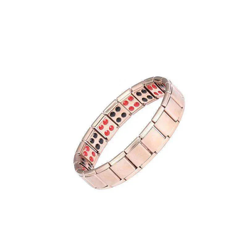 Pulsera Magnética Hombre Antiestrés oro rosa