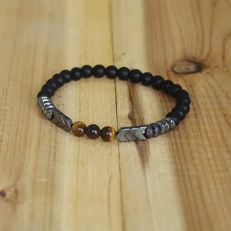 Pulsera Gourmette Budista en Piedras y Perlas