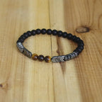 Pulsera Gourmette Budista en Piedras y Perlas