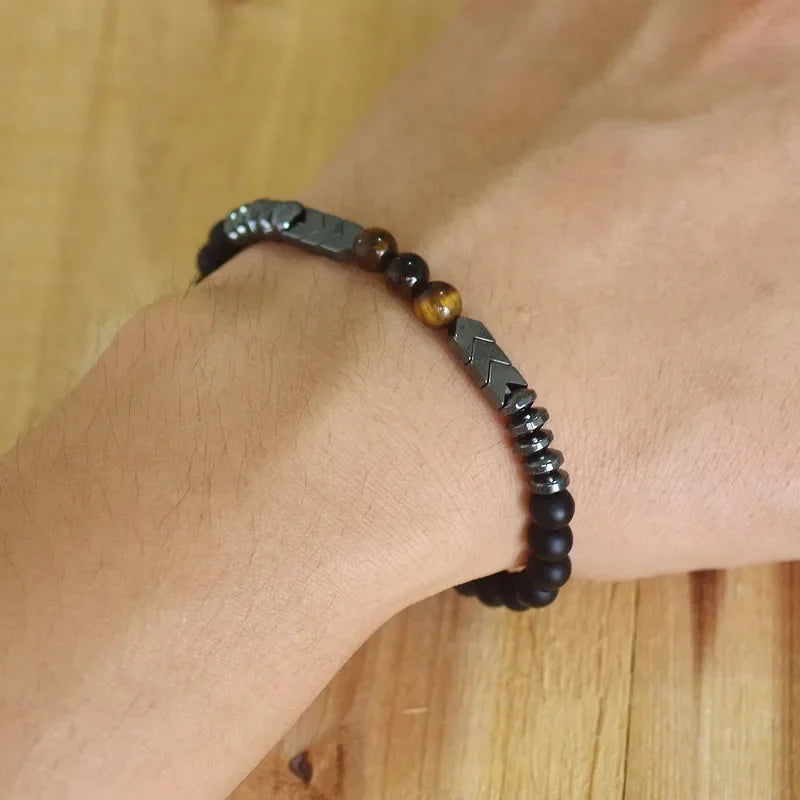Pulsera Gourmette Budista en Piedras y Perlas