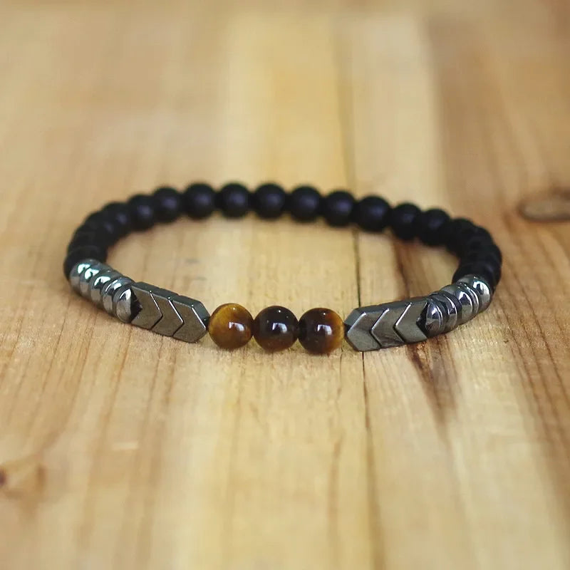 Pulsera Gourmette Budista en Piedras y Perlas