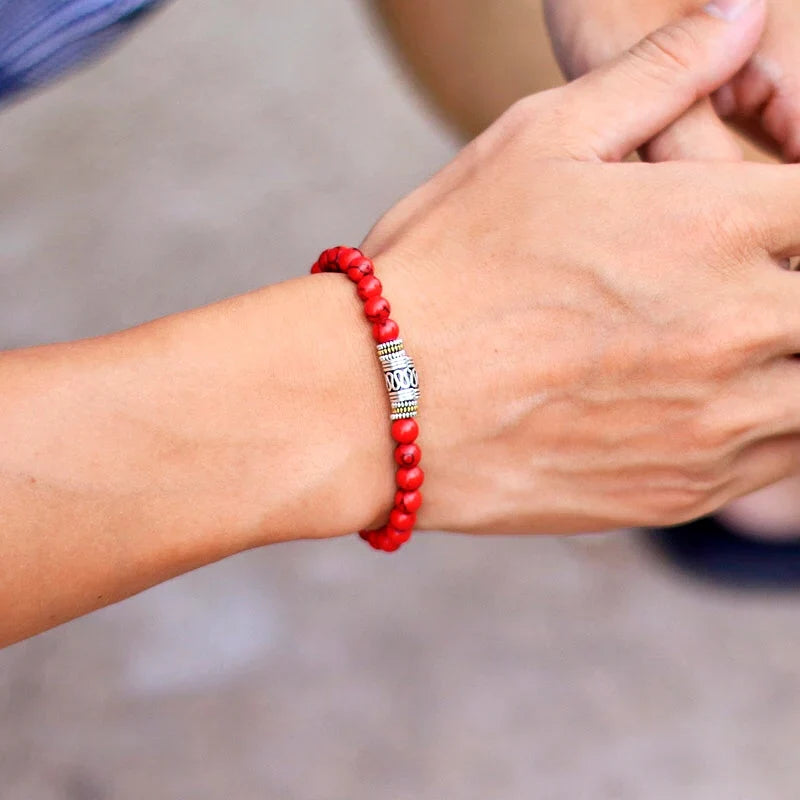 Pulsera Gourmette Budista de Piedras