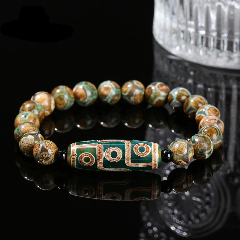 Pulsera Gourmette con Piedras de Ágata Budista