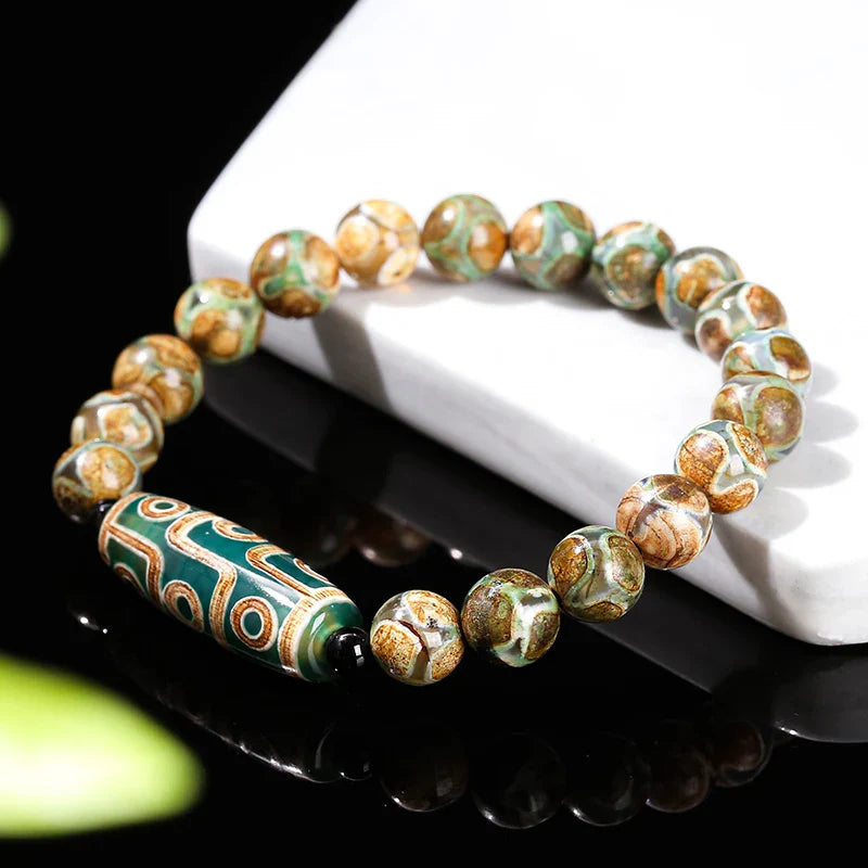 Pulsera Gourmette con Piedras de Ágata Budista
