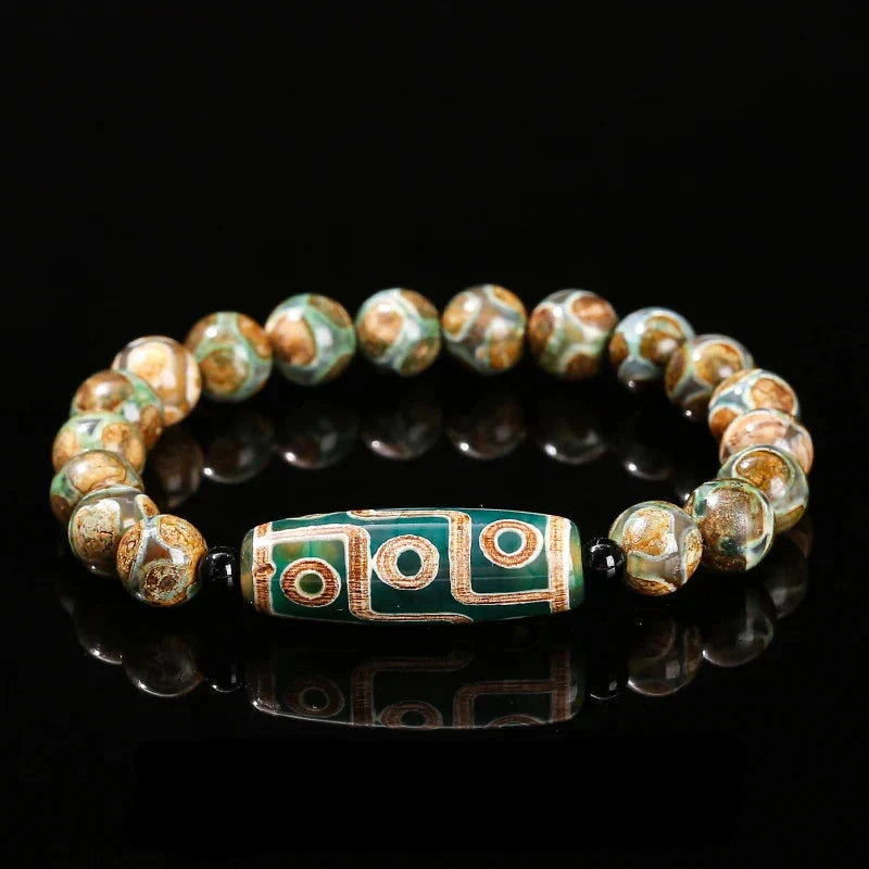 Pulsera Gourmette con Piedras de Ágata Budista