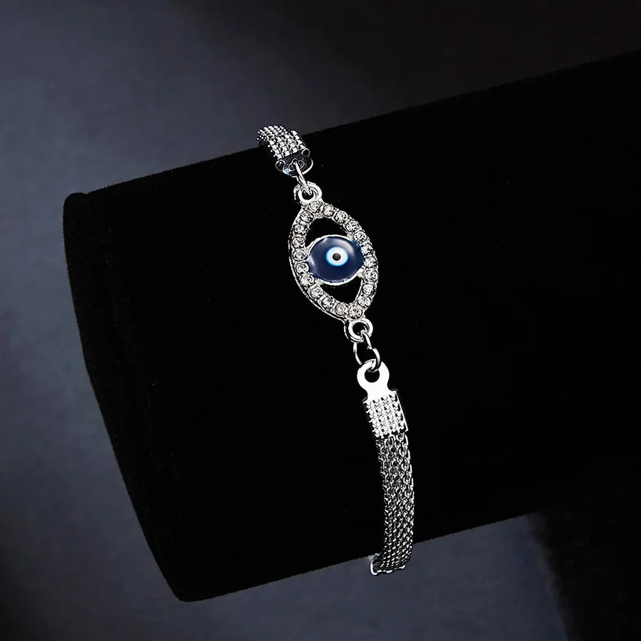 Pulsera Ojo Turco Azul Plata