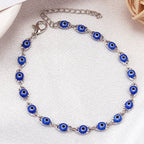 Pulsera Ojo Mal Azul Estilo Bohemio plata