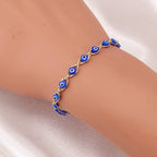 Pulsera Ojo Mal Azul Estilo Bohemio plata