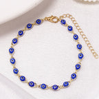 Pulsera Ojo Mal Azul Estilo Bohemio oro