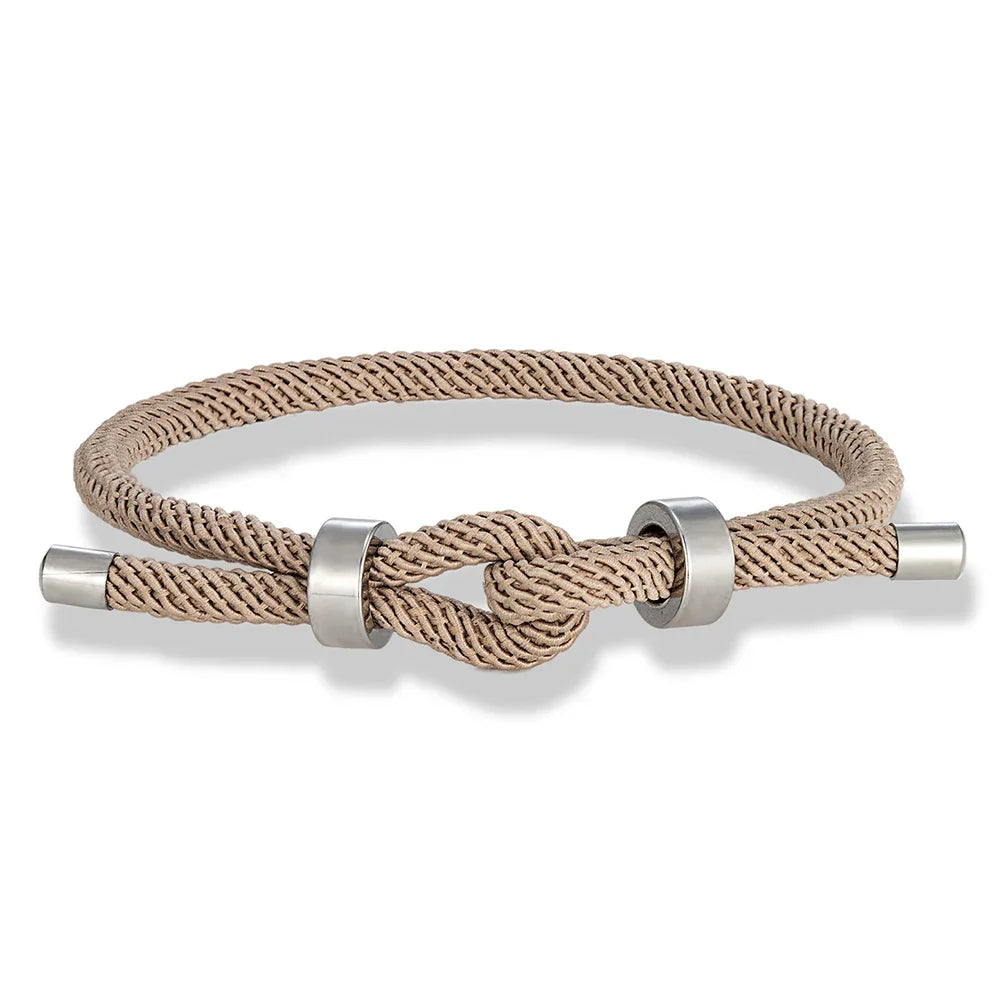 Bracelet moderne en corde tressée avec nœud