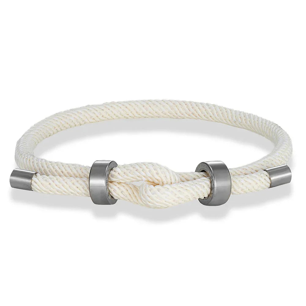 Bracelet moderne en corde tressée avec nœud