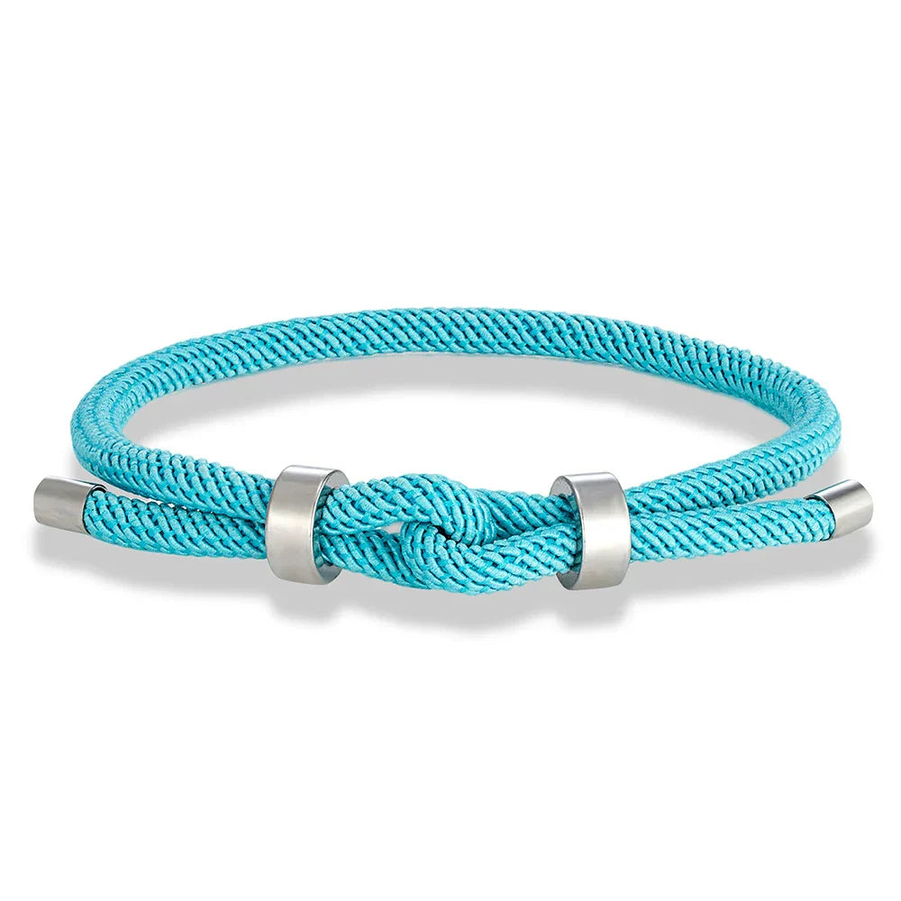 Bracelet moderne en corde tressée avec nœud