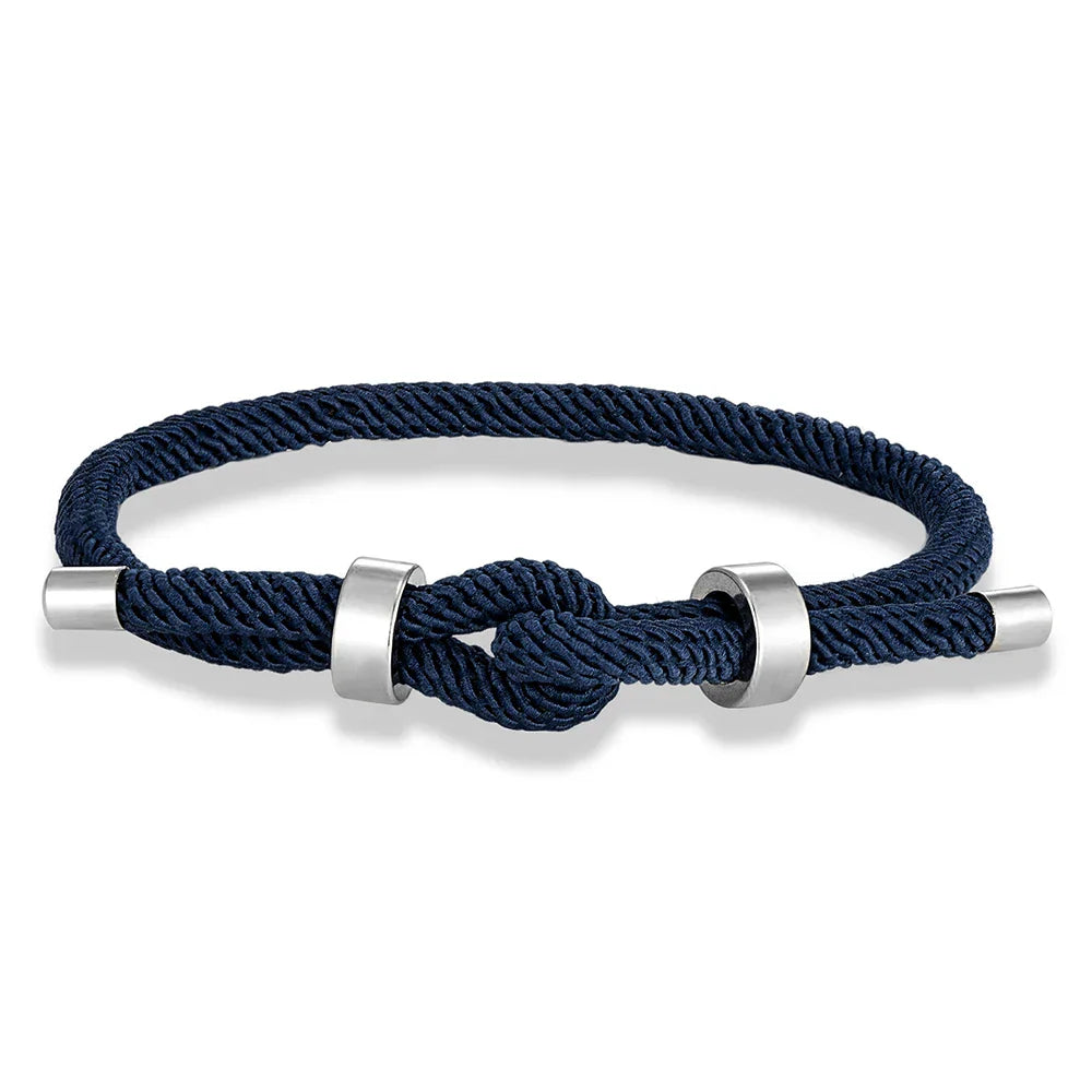 Bracelet moderne en corde tressée avec nœud
