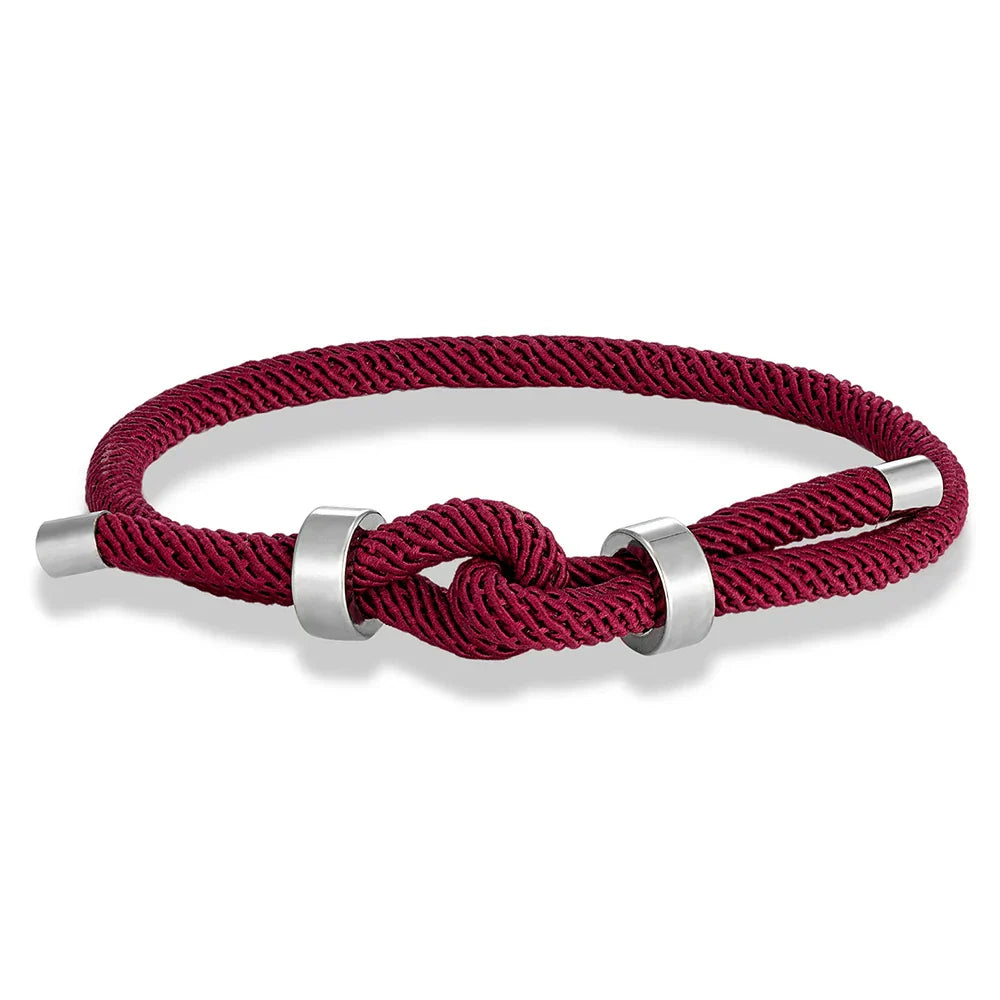 Bracelet moderne en corde tressée avec nœud