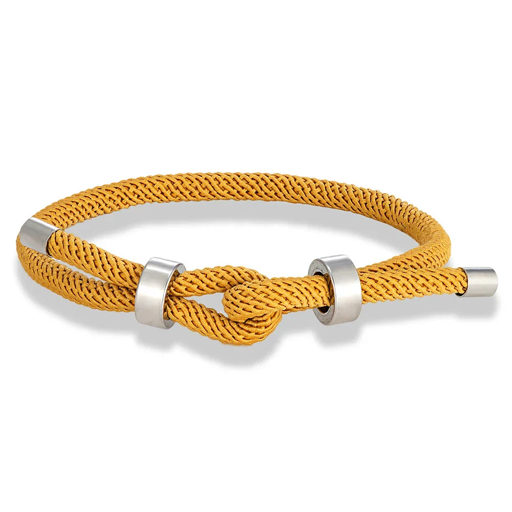 Bracelet moderne en corde tressée avec nœud