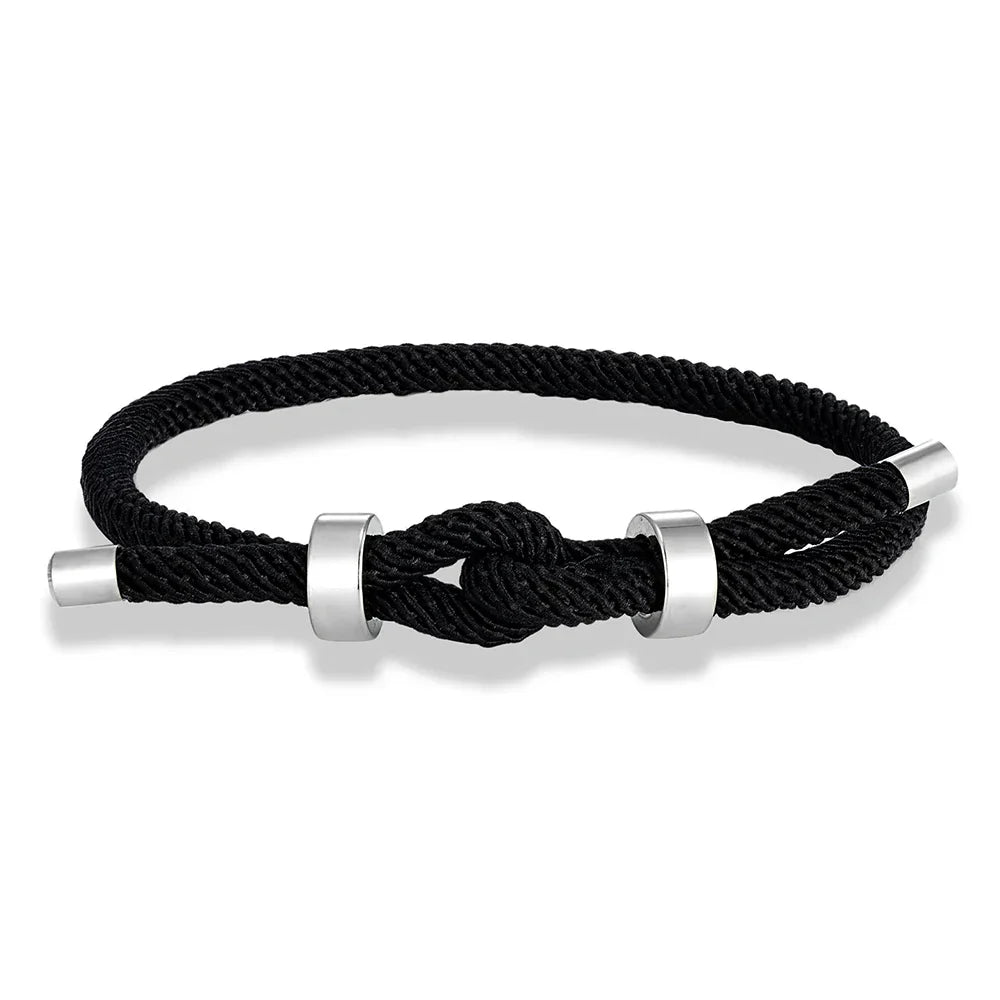 Bracelet moderne en corde tressée avec nœud