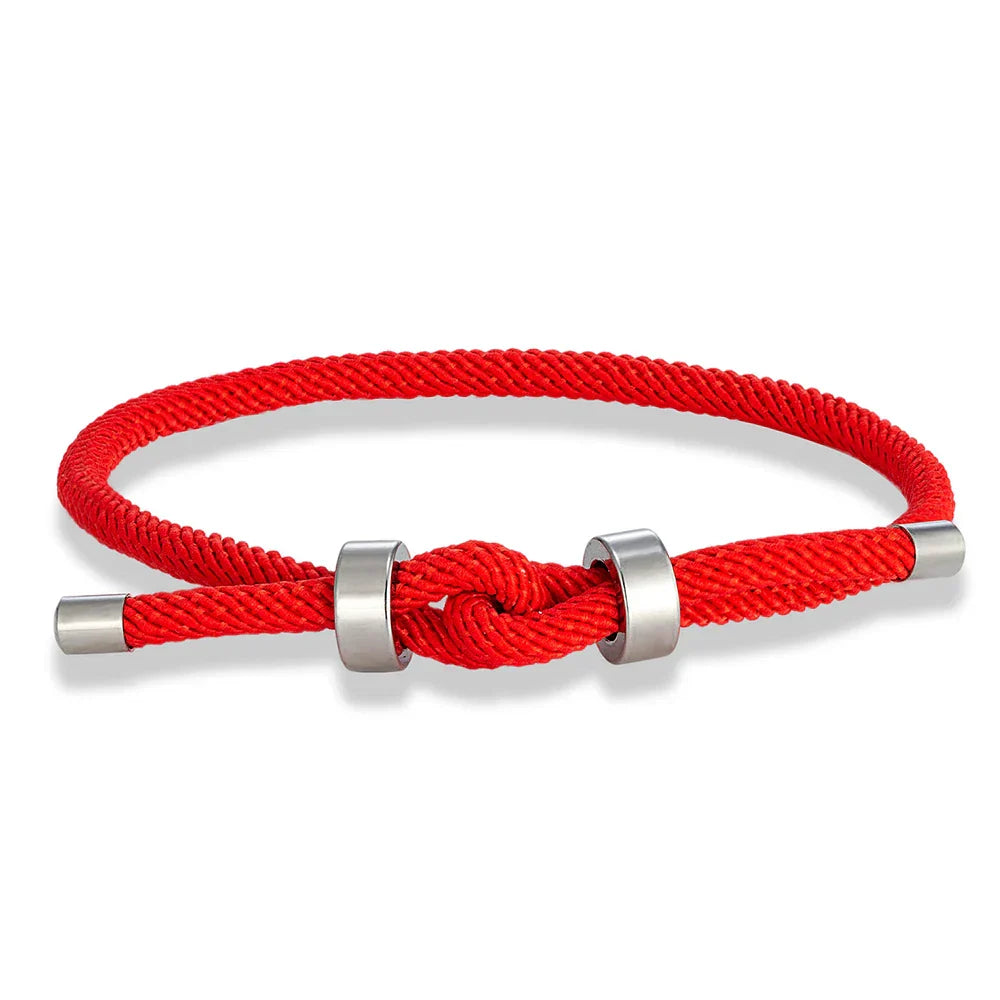 Bracelet moderne en corde tressée avec nœud
