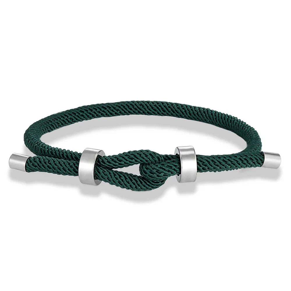 Bracelet moderne en corde tressée avec nœud