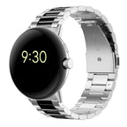 Correa para reloj de acero templado Smartwatch Google Pixel Watch 1 y 2 plata negro