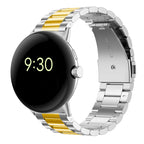 Correa para reloj de acero templado Smartwatch Google Pixel Watch 1 y 2 plata oro