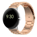 Correa para reloj de acero templado Smartwatch Google Pixel Watch 1 y 2 oro rosa