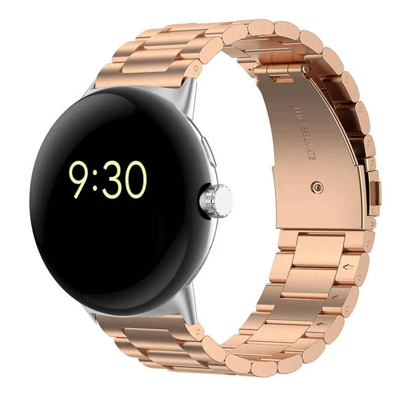 Correa para reloj de acero templado Smartwatch Google Pixel Watch 1 y 2 oro rosa