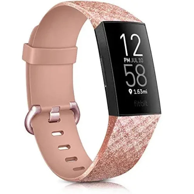 Pulsera Reloj Fitbit Charge 3 & Charge 4 oro rosa con purpurina