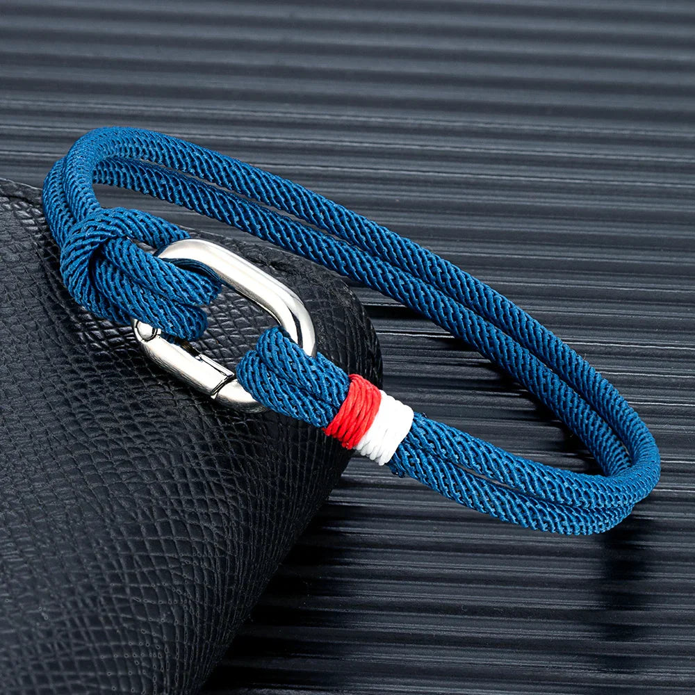 Bracelet nautique en corde tressée avec nœud pour homme ou femme