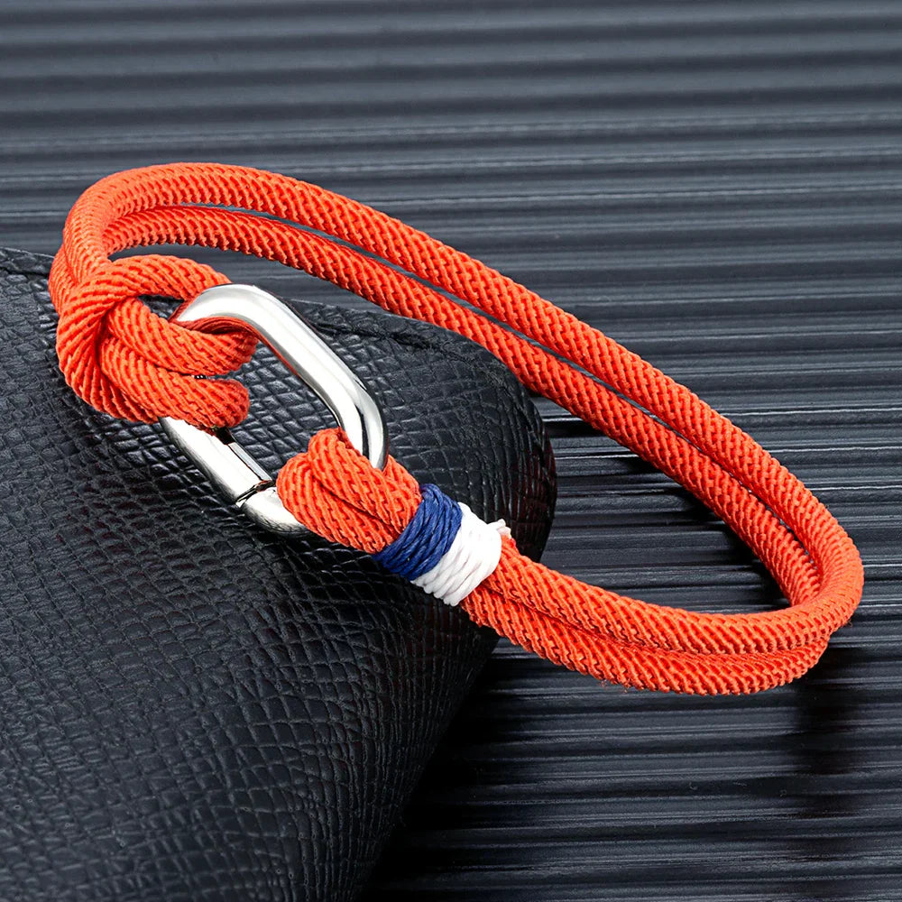 Bracelet nautique en corde tressée avec nœud pour homme ou femme