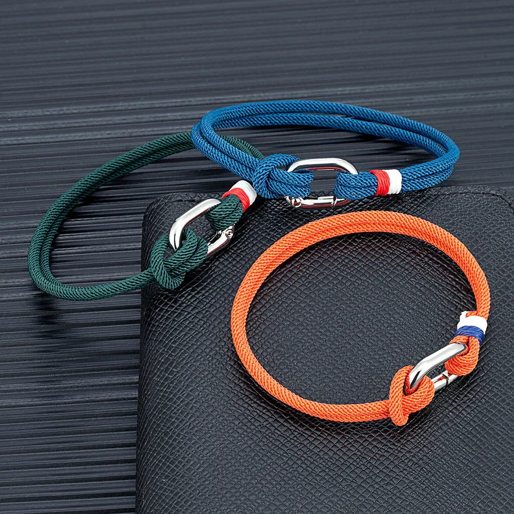 Bracelet nautique en corde tressée avec nœud pour homme ou femme