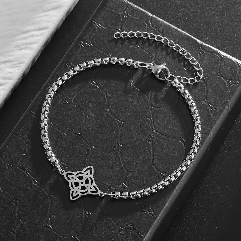 Pulsera Nudo de Bruja Plata