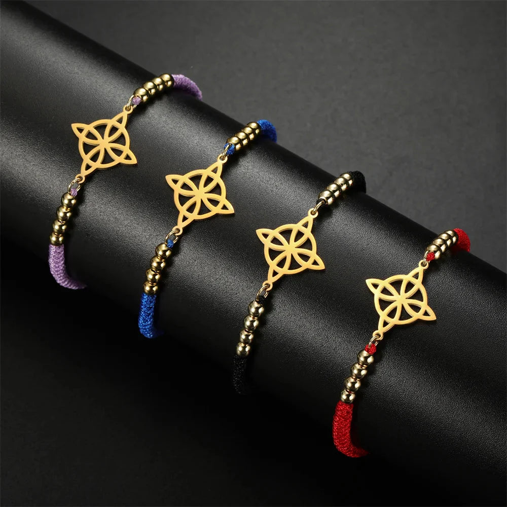 Pulsera Nudo de Bruja Mujer Cadena Protección Wicca