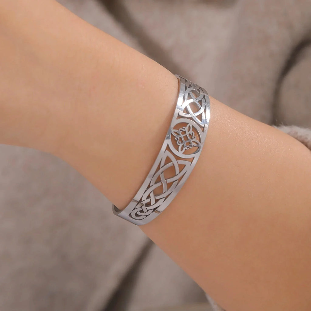 Pulsera Nudo de Bruja Gourmette Protección Wiccan plata
