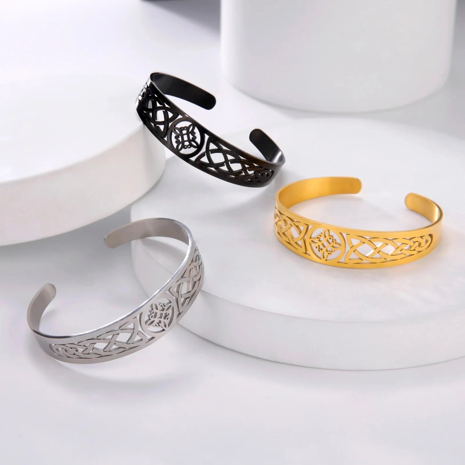 Pulsera Nudo de Bruja Gourmette Protección Wiccan negro