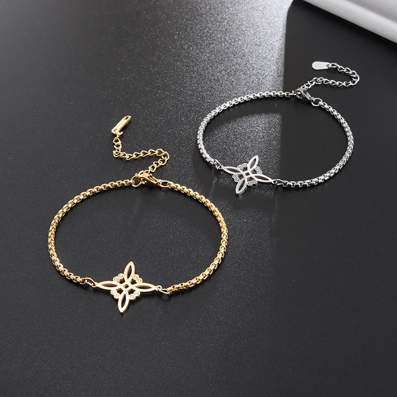 Pulsera Nudo de Bruja Oro o Plata