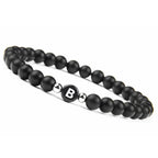 Bracelet noir initiale - lettre