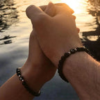 Bracelet noir initiale - lettre