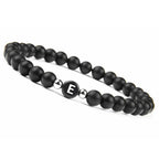 Bracelet noir initiale - lettre