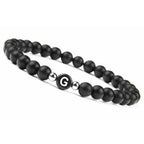 Bracelet noir initiale - lettre
