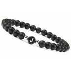 Bracelet noir initiale - lettre