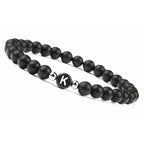 Bracelet noir initiale - lettre