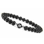 Bracelet noir initiale - lettre