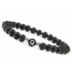 Bracelet noir initiale - lettre
