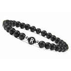 Bracelet noir initiale - lettre